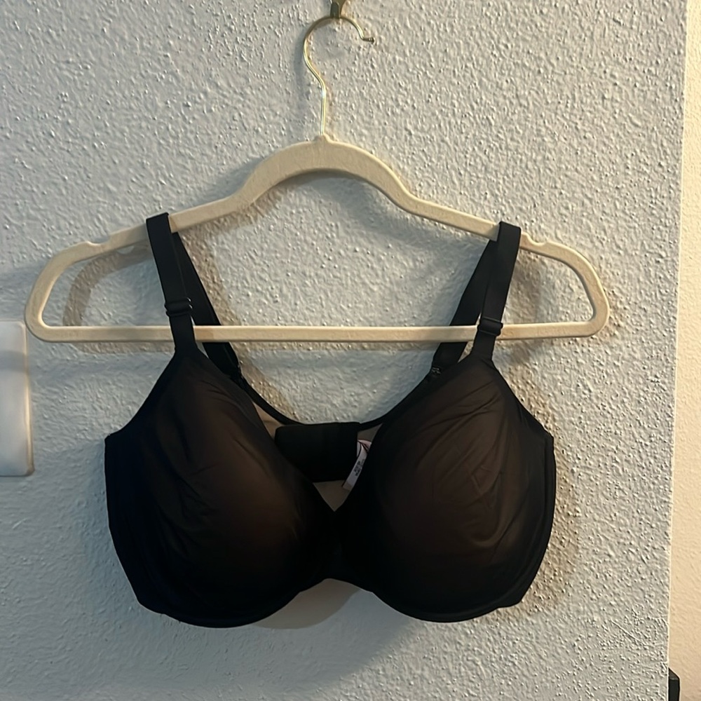 Bra with Black Overlay